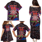 Merry Christmas AFL Demons Family Matching Puletasi and Hawaiian Shirt Aboriginal Santa Football Mascot