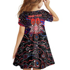 Merry Christmas AFL Demons Family Matching Short Sleeve Bodycon Dress and Hawaiian Shirt Aboriginal Santa Football Mascot