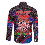 Merry Christmas AFL Demons Family Matching Short Sleeve Bodycon Dress and Hawaiian Shirt Aboriginal Santa Football Mascot