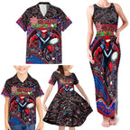 Merry Christmas AFL Demons Family Matching Tank Maxi Dress and Hawaiian Shirt Aboriginal Santa Football Mascot
