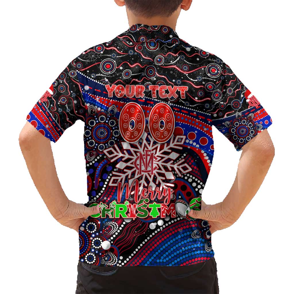 Merry Christmas AFL Demons Family Matching Tank Maxi Dress and Hawaiian Shirt Aboriginal Santa Football Mascot
