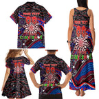 Merry Christmas AFL Demons Family Matching Tank Maxi Dress and Hawaiian Shirt Aboriginal Santa Football Mascot