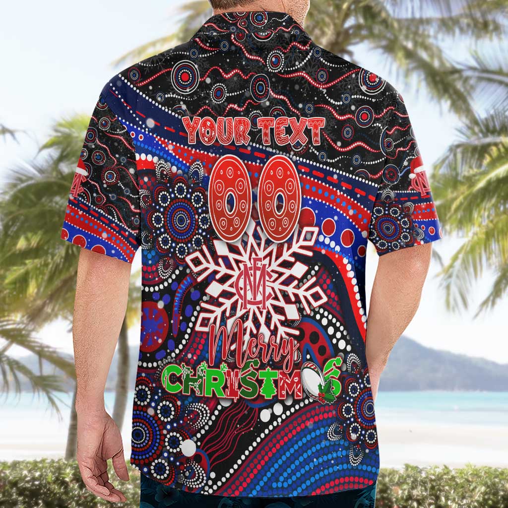 Merry Christmas AFL Demons Hawaiian Shirt Aboriginal Santa Football Mascot