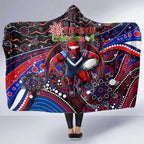 Merry Christmas AFL Demons Hooded Blanket Aboriginal Santa Football Mascot