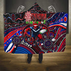 Merry Christmas AFL Demons Hooded Blanket Aboriginal Santa Football Mascot