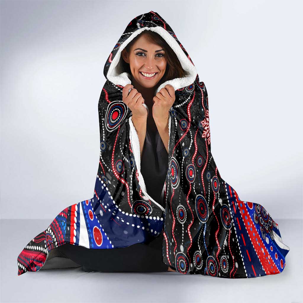 Merry Christmas AFL Demons Hooded Blanket Aboriginal Santa Football Mascot