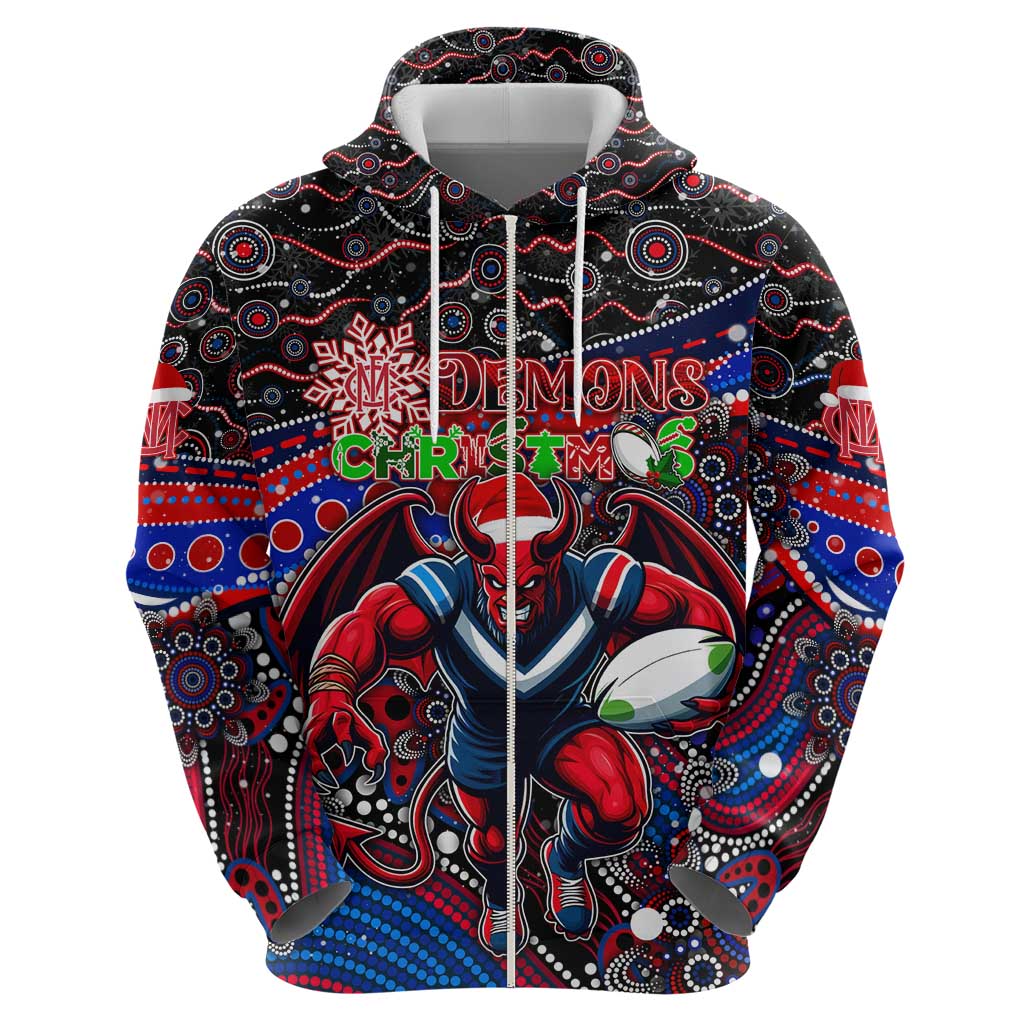 Merry Christmas AFL Demons Hoodie Aboriginal Santa Football Mascot