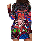 Merry Christmas AFL Demons Hoodie Dress Aboriginal Santa Football Mascot
