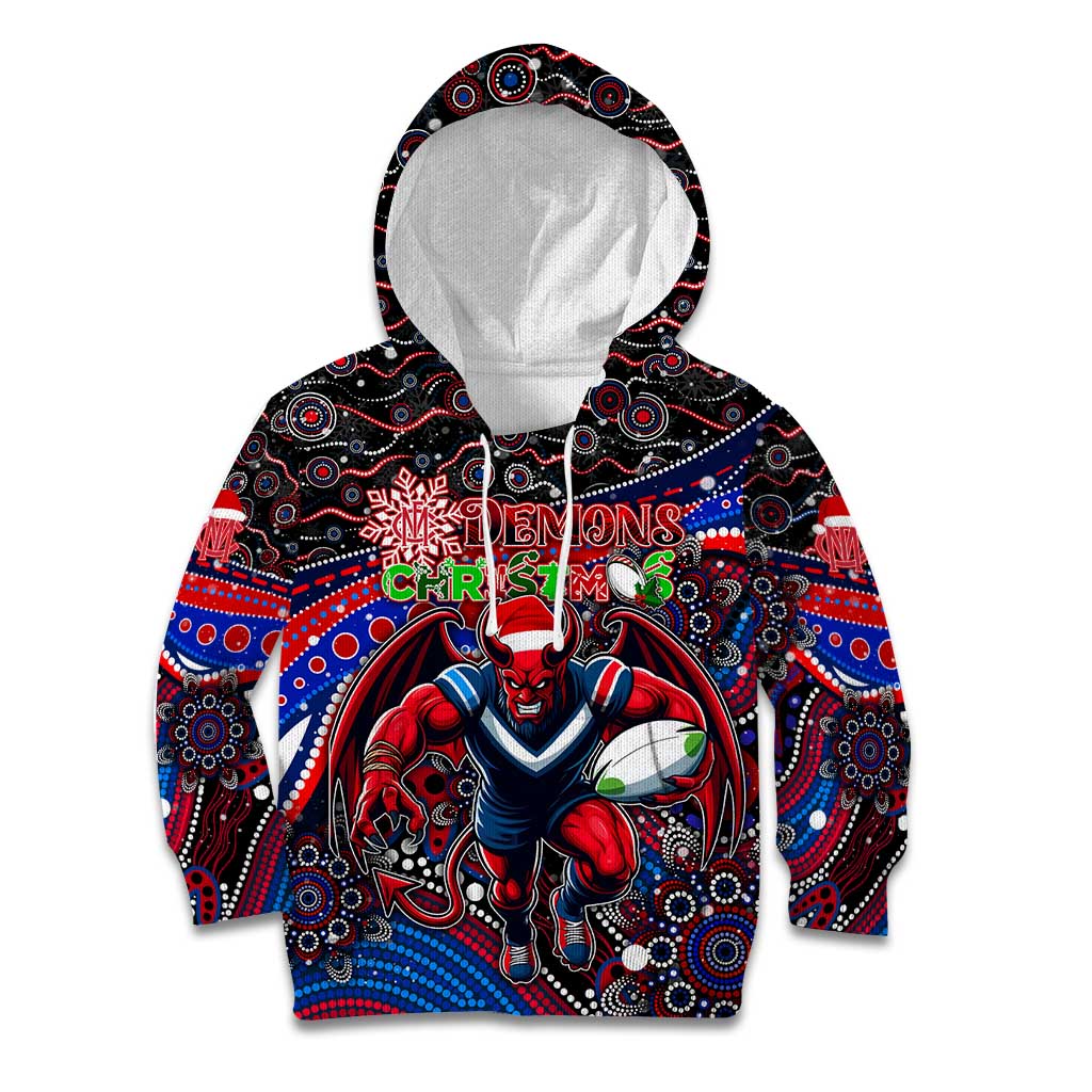 Merry Christmas AFL Demons Kid Hoodie Aboriginal Santa Football Mascot