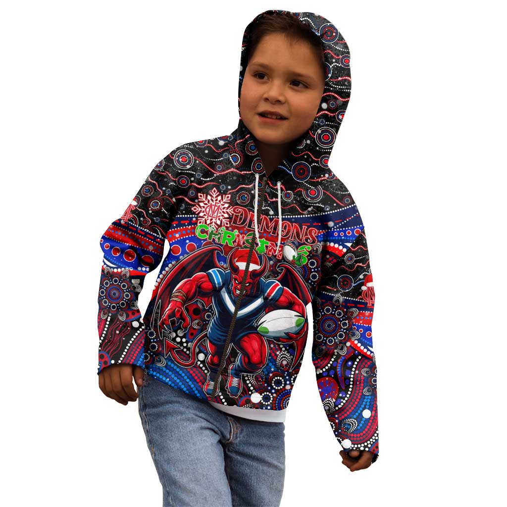 Merry Christmas AFL Demons Kid Hoodie Aboriginal Santa Football Mascot