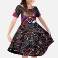 Merry Christmas AFL Demons Kid Short Sleeve Dress Aboriginal Santa Football Mascot