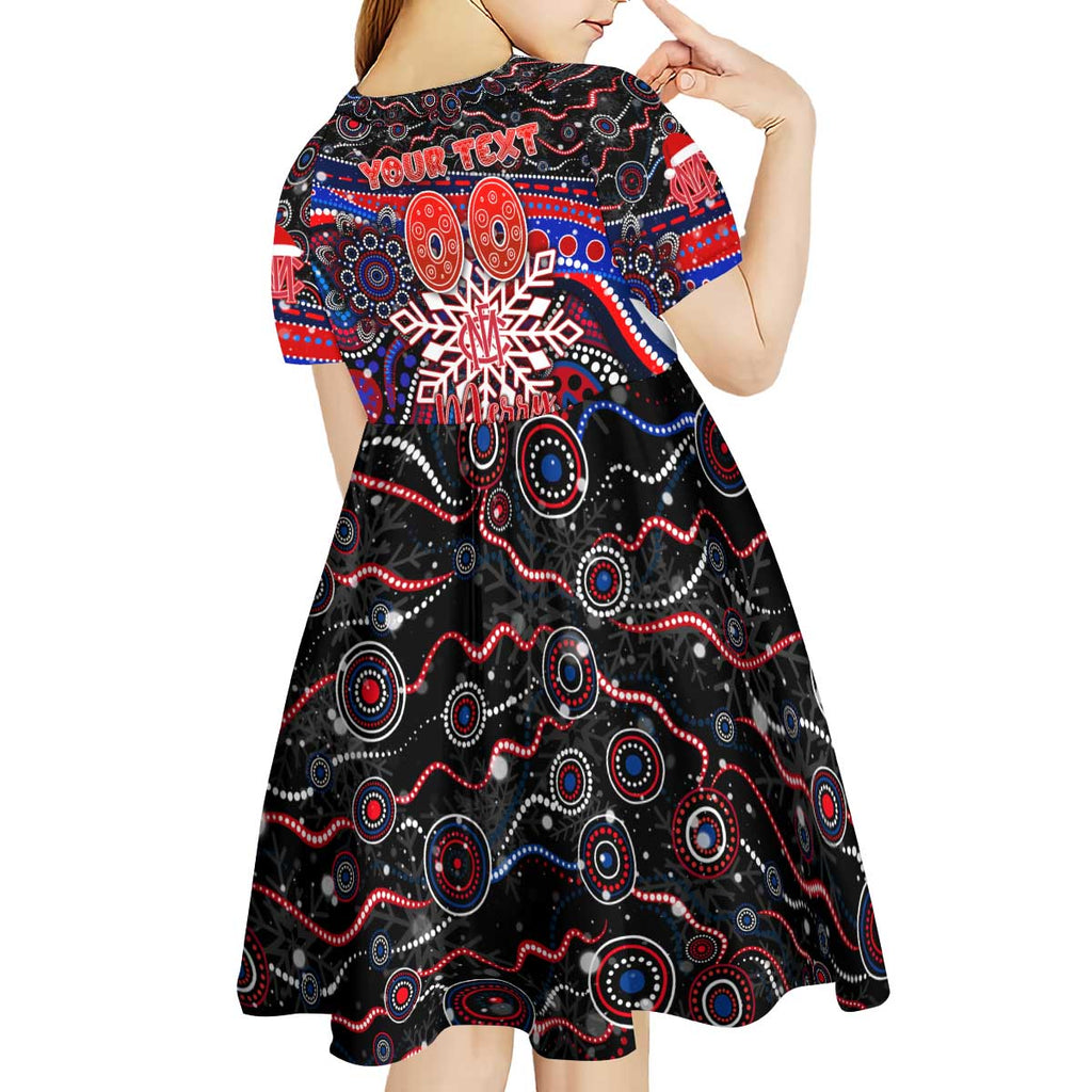 Merry Christmas AFL Demons Kid Short Sleeve Dress Aboriginal Santa Football Mascot