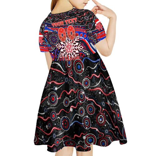 Merry Christmas AFL Demons Kid Short Sleeve Dress Aboriginal Santa Football Mascot
