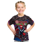 Merry Christmas AFL Demons Kid T Shirt Aboriginal Santa Football Mascot