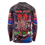 Merry Christmas AFL Demons Long Sleeve Shirt Aboriginal Santa Football Mascot
