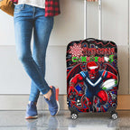 Merry Christmas AFL Demons Luggage Cover Aboriginal Santa Football Mascot