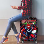 Merry Christmas AFL Demons Luggage Cover Aboriginal Santa Football Mascot