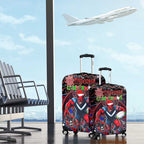 Merry Christmas AFL Demons Luggage Cover Aboriginal Santa Football Mascot