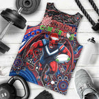Merry Christmas AFL Demons Men Tank Top Aboriginal Santa Football Mascot