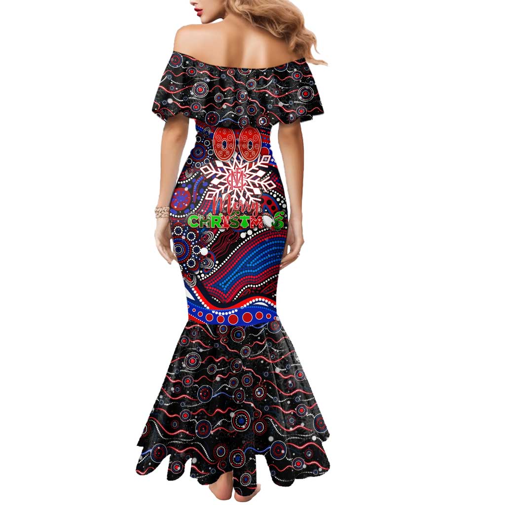Merry Christmas AFL Demons Mermaid Dress Aboriginal Santa Football Mascot