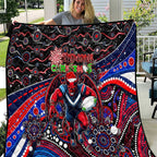 Merry Christmas AFL Demons Quilt Aboriginal Santa Football Mascot