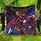 Merry Christmas AFL Demons Quilt Aboriginal Santa Football Mascot