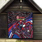 Merry Christmas AFL Demons Quilt Aboriginal Santa Football Mascot
