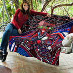 Merry Christmas AFL Demons Quilt Aboriginal Santa Football Mascot