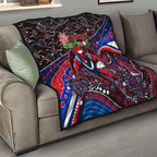 Merry Christmas AFL Demons Quilt Aboriginal Santa Football Mascot