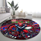 Merry Christmas AFL Demons Round Carpet Aboriginal Santa Football Mascot
