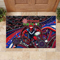 Merry Christmas AFL Demons Rubber Doormat Aboriginal Santa Football Mascot