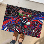 Merry Christmas AFL Demons Rubber Doormat Aboriginal Santa Football Mascot