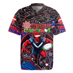 Merry Christmas AFL Demons Rugby Jersey Aboriginal Santa Football Mascot