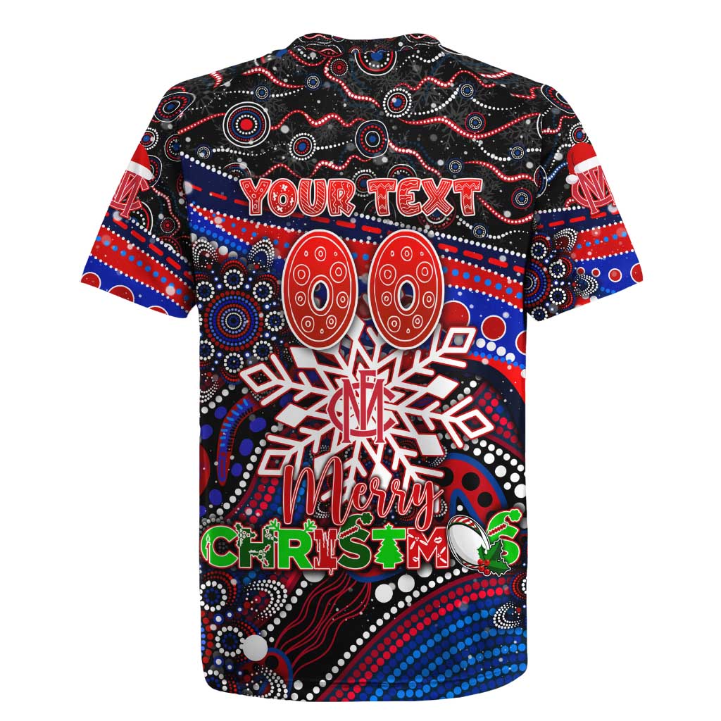 Merry Christmas AFL Demons Rugby Jersey Aboriginal Santa Football Mascot