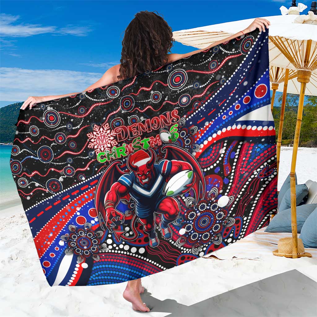 Merry Christmas AFL Demons Sarong Aboriginal Santa Football Mascot