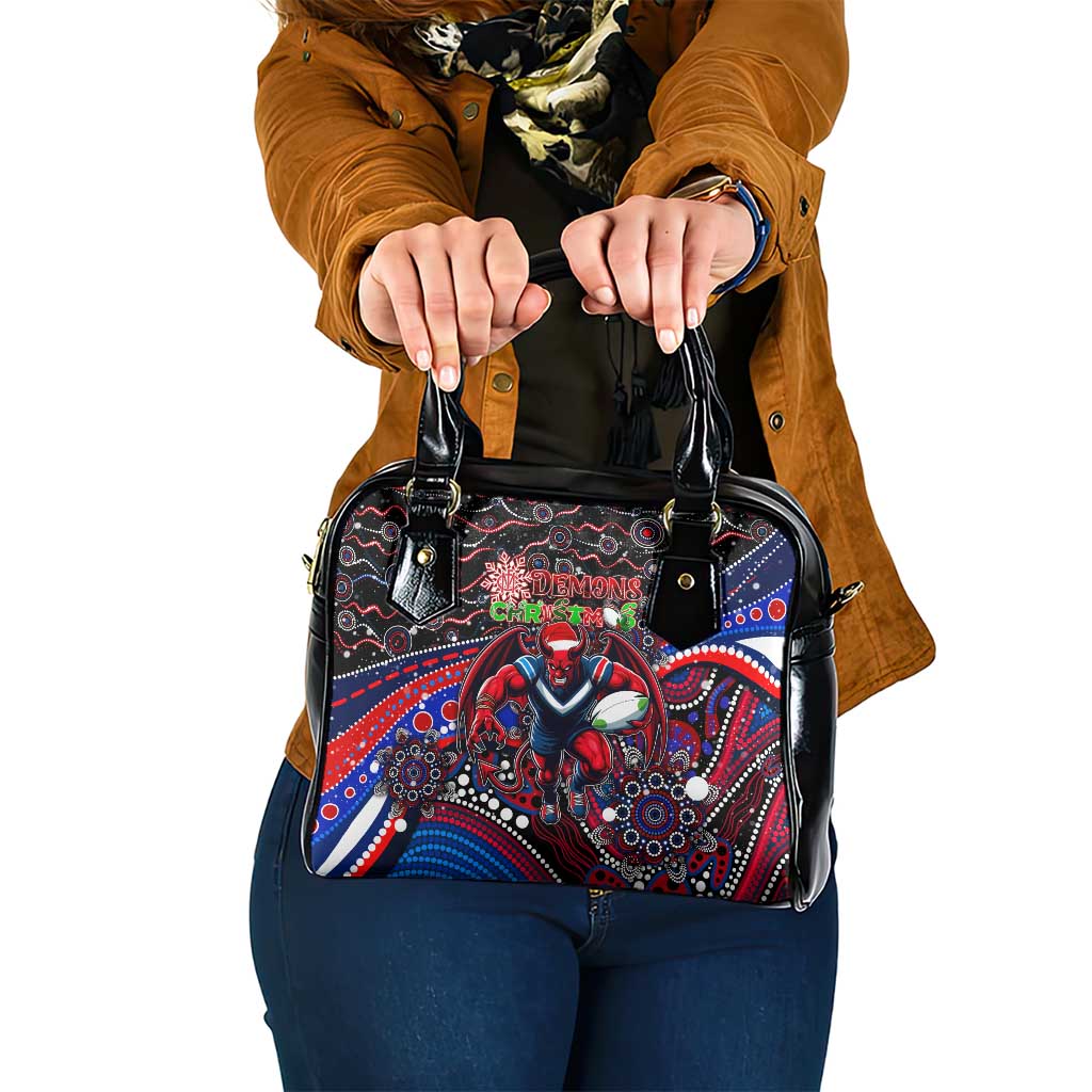 Merry Christmas AFL Demons Shoulder Handbag Aboriginal Santa Football Mascot