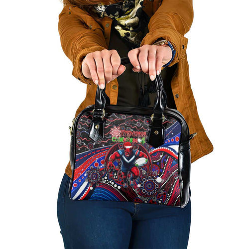 Merry Christmas AFL Demons Shoulder Handbag Aboriginal Santa Football Mascot