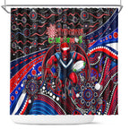 Merry Christmas AFL Demons Shower Curtain Aboriginal Santa Football Mascot