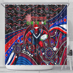 Merry Christmas AFL Demons Shower Curtain Aboriginal Santa Football Mascot
