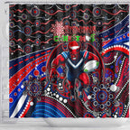 Merry Christmas AFL Demons Shower Curtain Aboriginal Santa Football Mascot