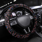 Merry Christmas AFL Demons Steering Wheel Cover Aboriginal Santa Football Mascot