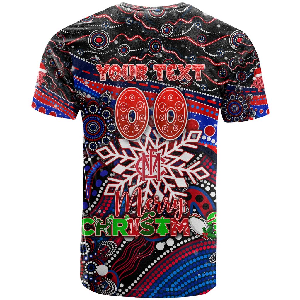 Merry Christmas AFL Demons T Shirt Aboriginal Santa Football Mascot