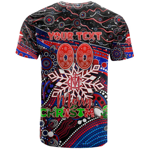Merry Christmas AFL Demons T Shirt Aboriginal Santa Football Mascot