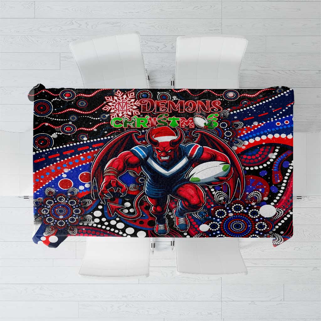 Merry Christmas AFL Demons Tablecloth Aboriginal Santa Football Mascot