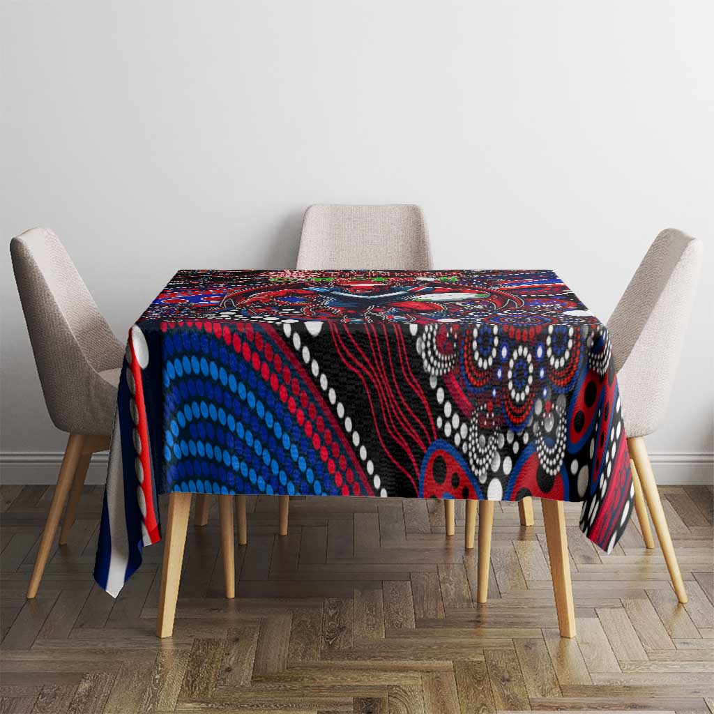 Merry Christmas AFL Demons Tablecloth Aboriginal Santa Football Mascot