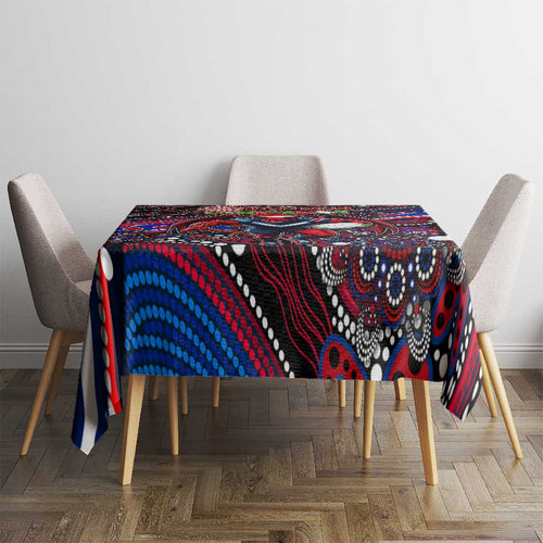 Merry Christmas AFL Demons Tablecloth Aboriginal Santa Football Mascot