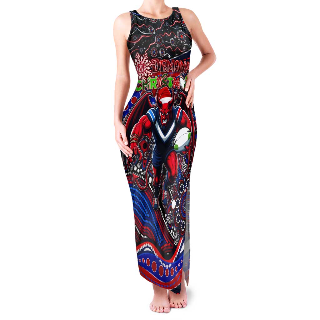 Merry Christmas AFL Demons Tank Maxi Dress Aboriginal Santa Football Mascot