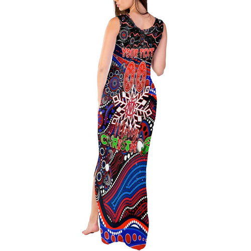 Merry Christmas AFL Demons Tank Maxi Dress Aboriginal Santa Football Mascot
