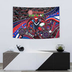 Merry Christmas AFL Demons Tapestry Aboriginal Santa Football Mascot