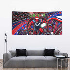 Merry Christmas AFL Demons Tapestry Aboriginal Santa Football Mascot